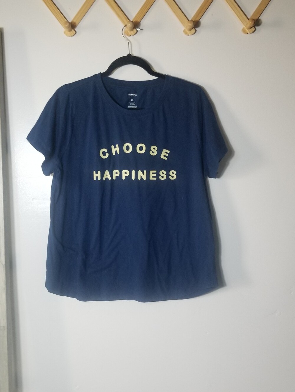SONOMA WOMEN'S CHOOSE HAPPINESS BLUE TEE SIZE XL